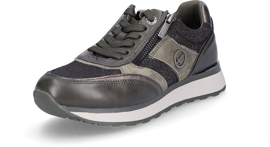 Tamaris Lage Damessneaker 1-23726-43 761 Dames M2373943 Olijfkam