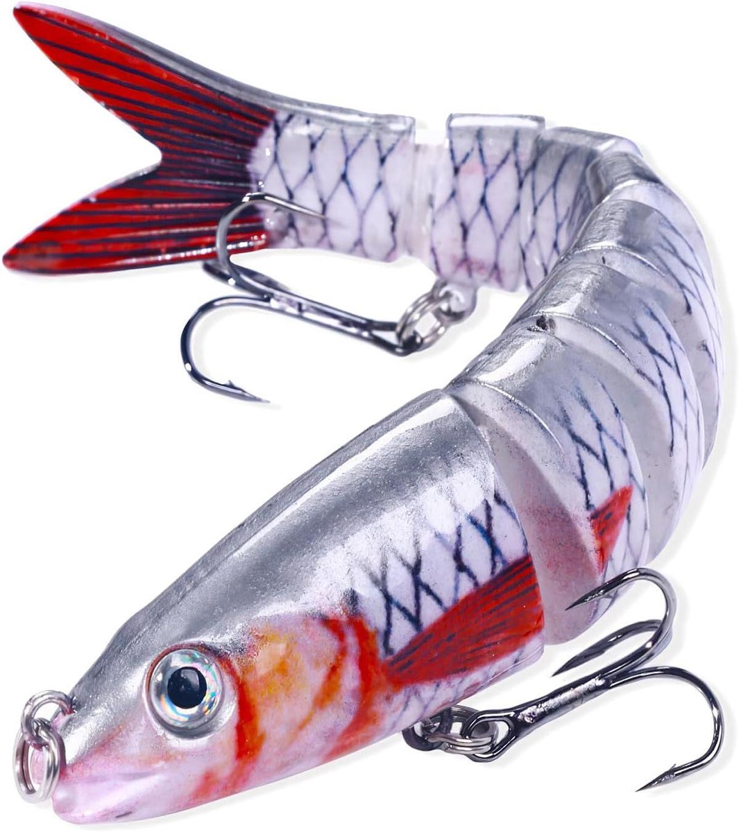 Allecto Plus - 135 cm Zander Visaas Wobbler Kunstaas voor Snoek - Meergewrichtig Zwemmaas - Baars Forel Swimabait - Visaccessoires