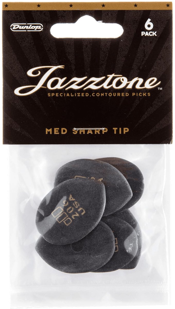 Dunlop Jazztone 206 Plektrum 6er-Set, medium - Plectrum set