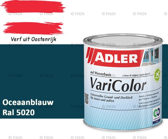 Peinture laquée ADLER Varicolor RAL 5020 - Bleu océan 375 ml – Peinture 2 en 1 pour bois, métal et Laque, pour intérieur et extérieur