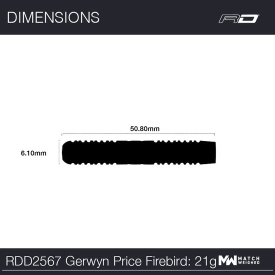RED DRAGON - Gerwyn Price Iceman Firebird: Steeltip Tungsten Dartpijlen Professioneel - 21 gram van Merkloos — afbeelding 4