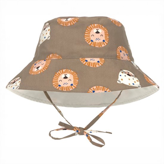 Lässig Splash & Fun Sun Protection Rond hoedje Zonnehoedje Wild Cats choco, 03-06 maanden Maat 43/45