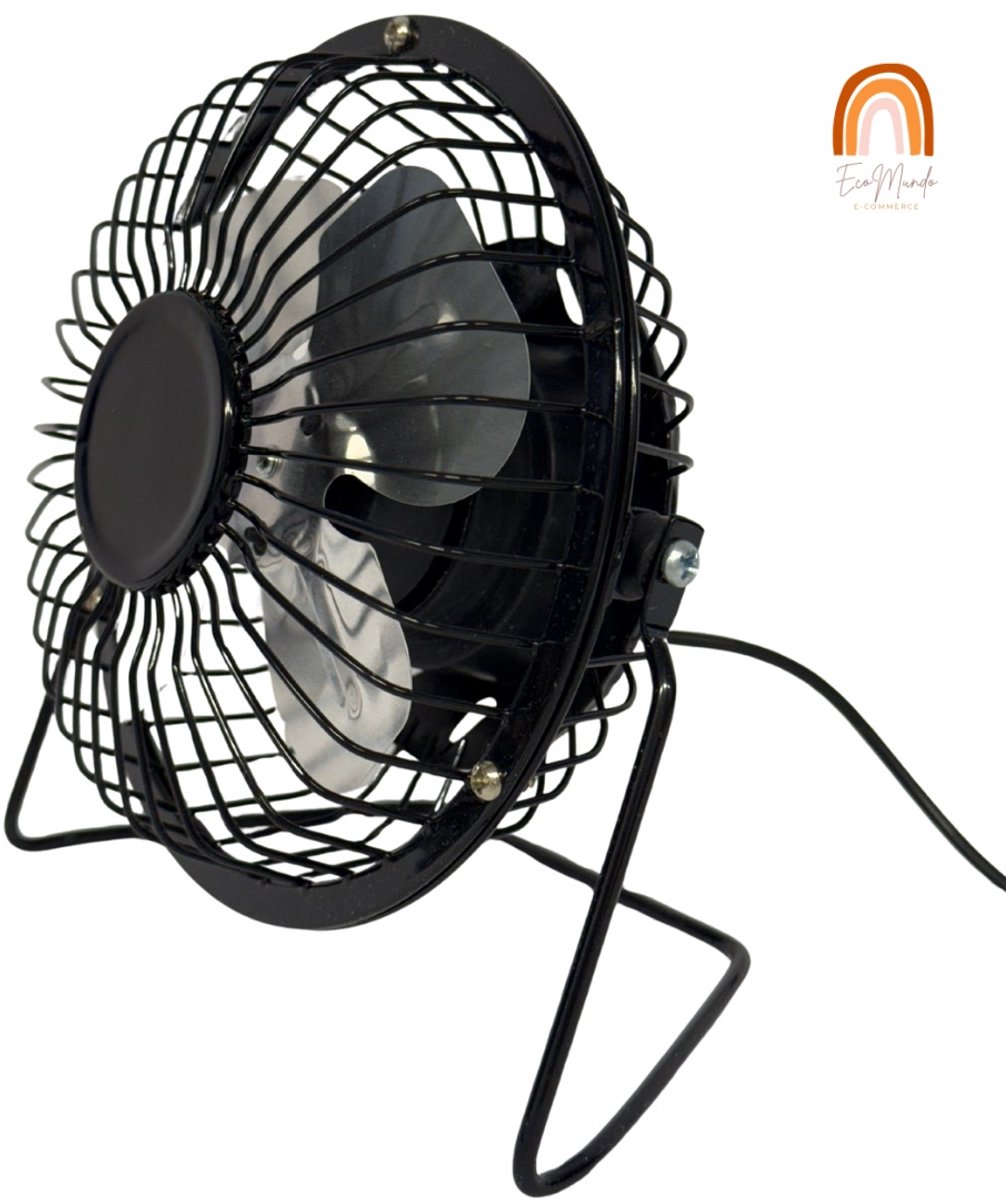 USB A Ventilator – Mini Bureau Ventilator Stil & Krachtig – Aansluiting via USB – 360° Draaibaar – Metaal – Compact & Draagbaar – Zwart Stille Tafelventilator voor Kantoor, Bureau & Thuis – USB A Fan voor Laptop – Mini Ventilator Compact