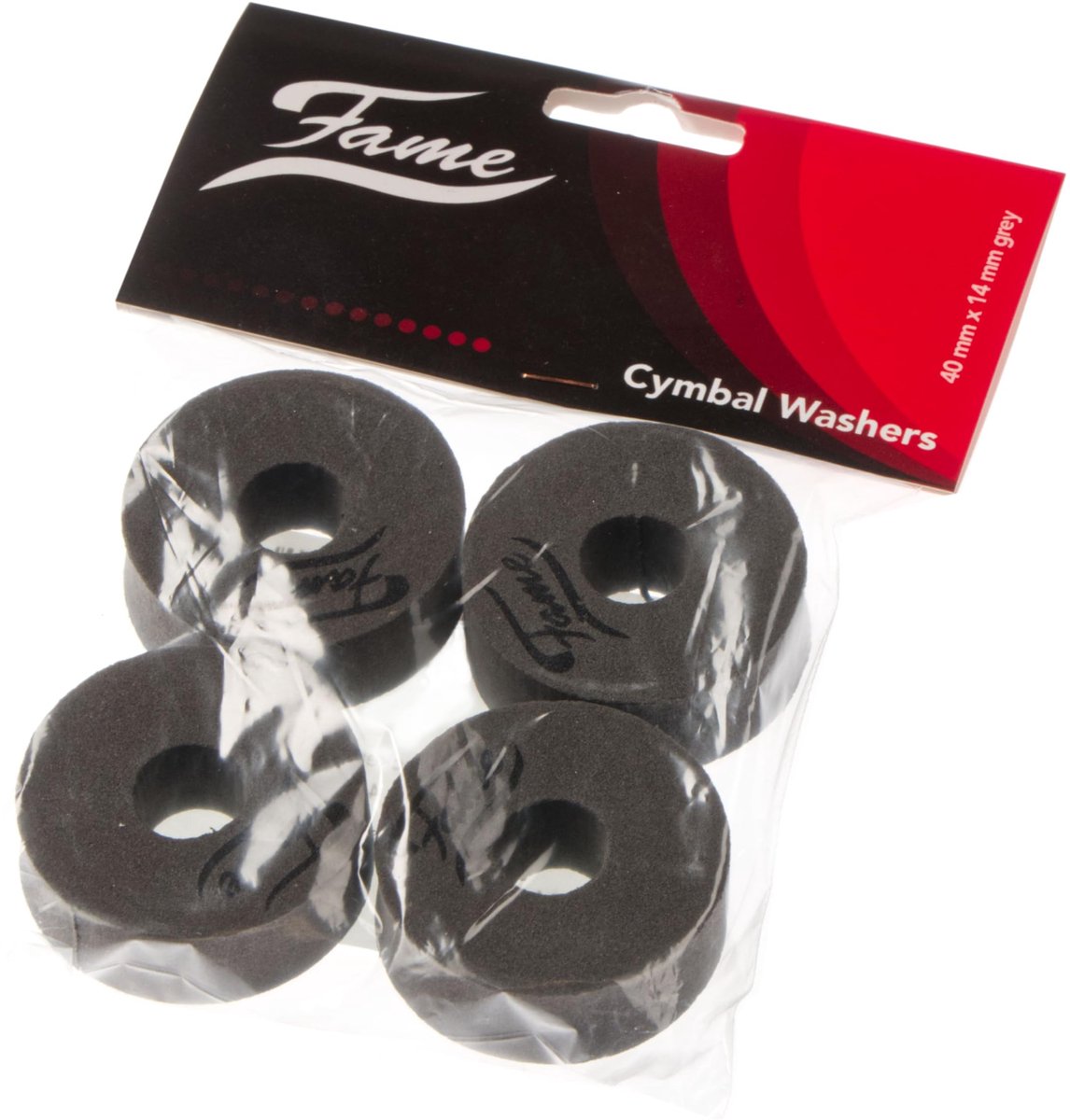 Fame Cymbal Washers Felt 40mm x 14mm, Grey, x4 - Accessoire voor bekkens