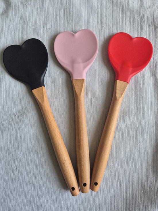 U-Taste Siliconen Lepel Spatel Set van 3: 250℃ Hittebestendige BPA-vrije Flexibele Rubberen Schraper, Koken Bakken Schrapen Mengen Keukengerei voor Non Stick Pan/Wok (Middernachtblauw