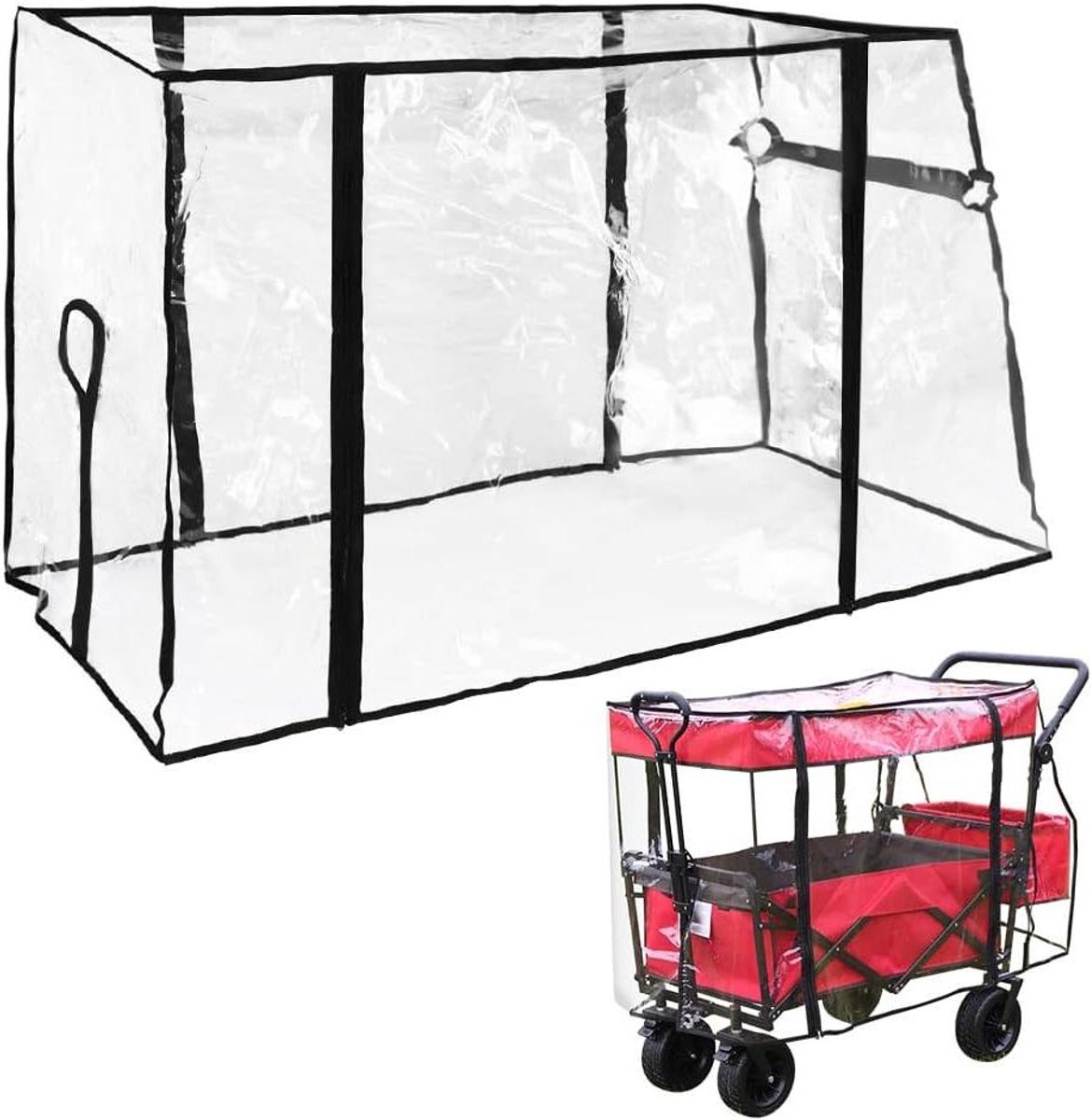 Allecto Plus - Opvouwbare Wagon Regenhoes voor Tuin en Camping - Waterdichte Trolley Beschermhoes
