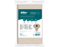 Sillar, stofzuigerzakken, papieren, 2 filterlagen, vervangingsonderdeel, geschikt voor stofzuigers Parkside PNTS PWD 20 25 30 A1, Delonghi, Omega, 5 stuks