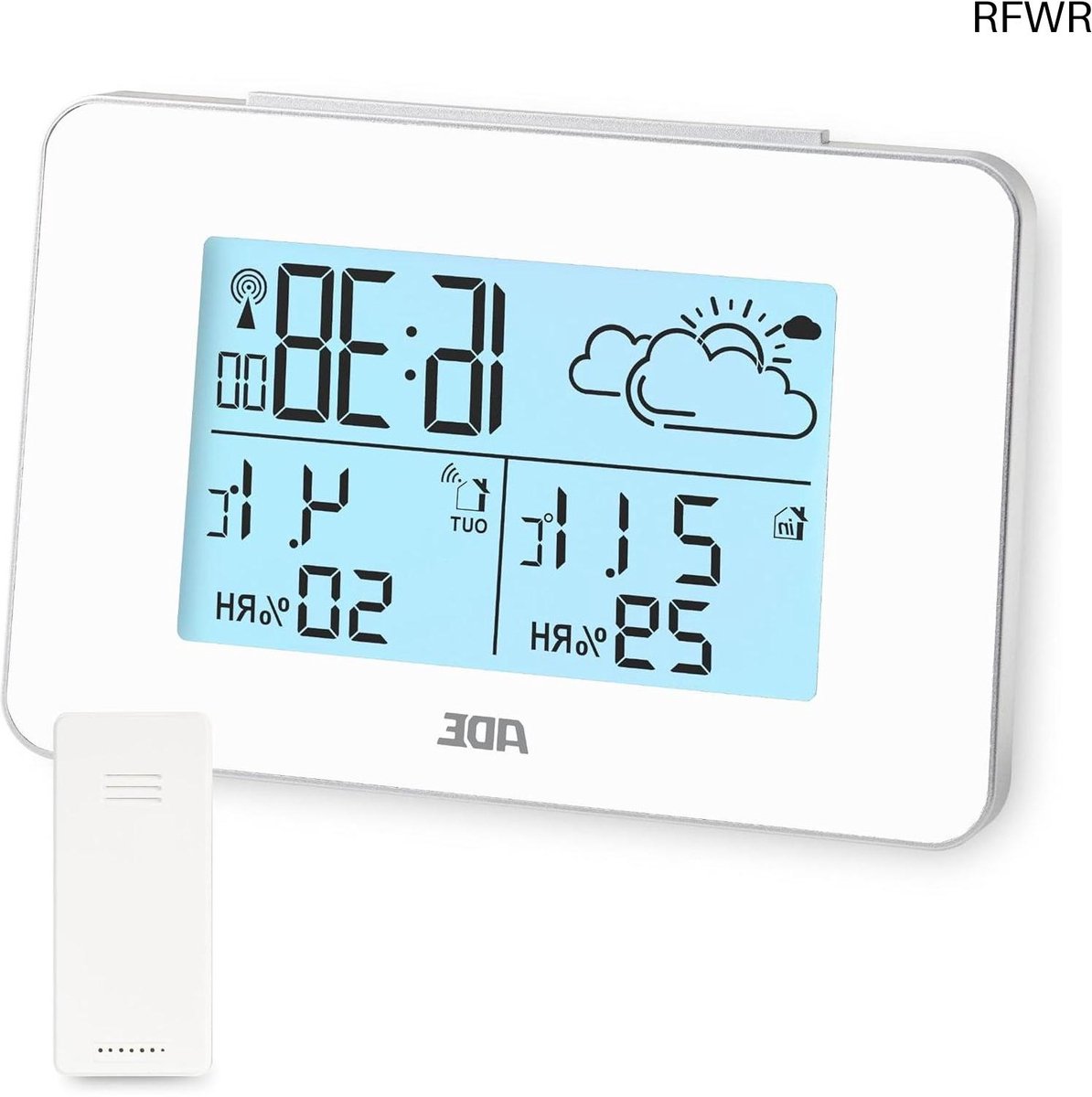 RFWR® Digitaal Weerstation met Buitensensor - Temperatuur, Luchtvochtigheid, Voorspelling en Radiowekker