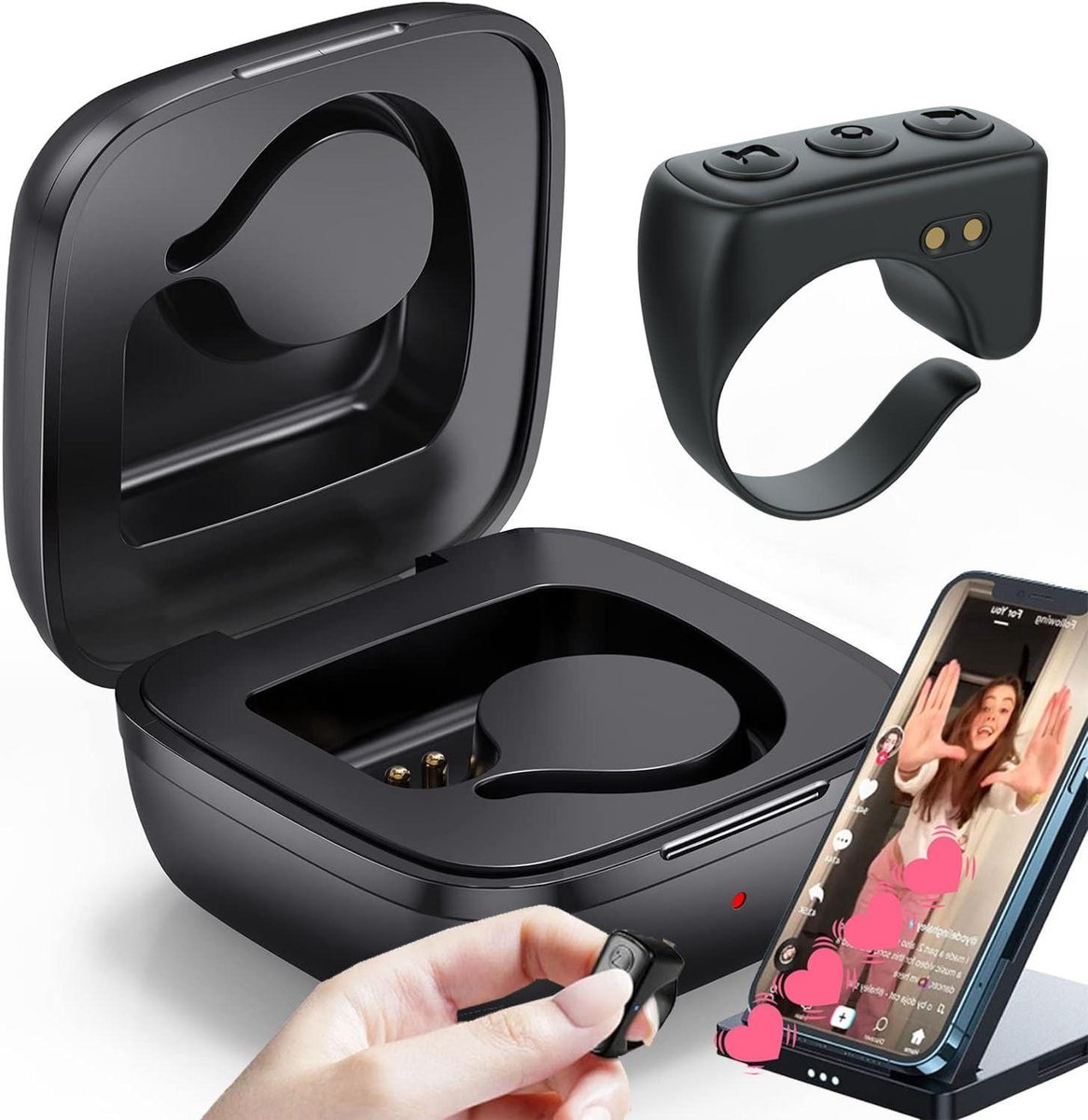 Allecto Plus - Bluetooth Afstandsbediening Paginadraaier voor IPhone Ipad Android - Obsidian Black