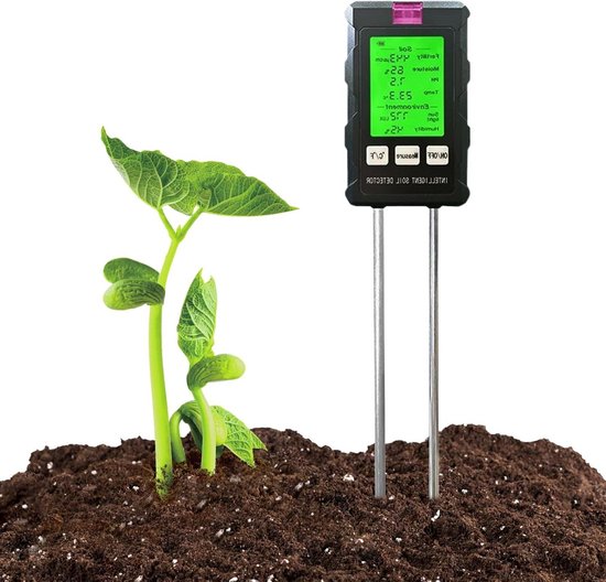 Foto: Allecto plus bodemtester voor tuin met 6 in 1 functies meting vruchtbaarheid luchtvochtigheid ph waarde temperatuur licht en omgevingsvochtigheid inklapbaar design 90 graden zeer gevoelige sonde