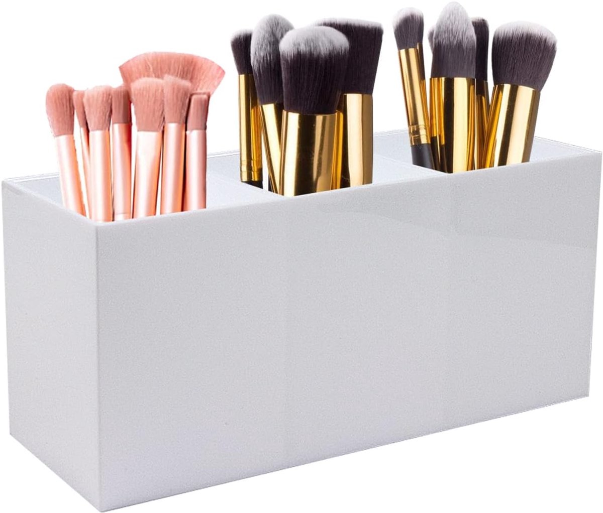 Cosmetica-organizer - make-up-opbergdoos - 3 vakken - transparant