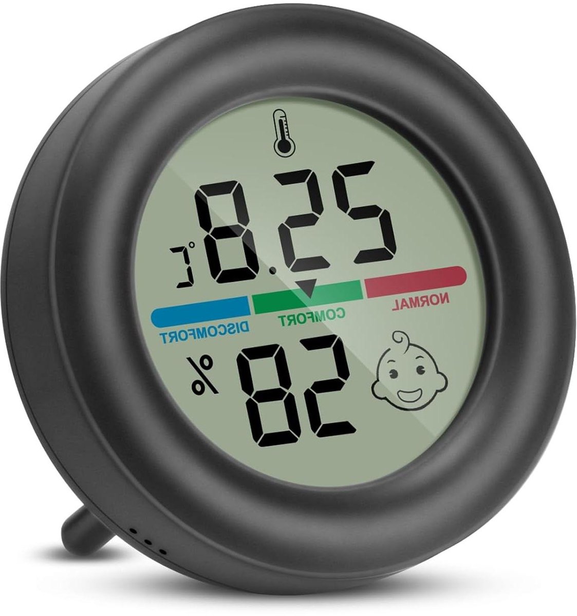 Allecto Plus - Mini hygrometer digitale thermometer voor binnen temperatuur en vochtigheidsmonitor met comfortweergave voor kantoor en broeikas.