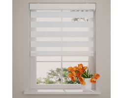Radeco® Duo Rolgordijn - Splendid - Lichtdoorlatend - Wit - 40 x 130 cm