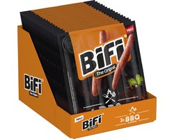 BiFi BBQ - Salami stick BBQ - Ideale Vlees Snack - voor Tussendoor, Onderweg of in de Lunchtrommel - 16x60g