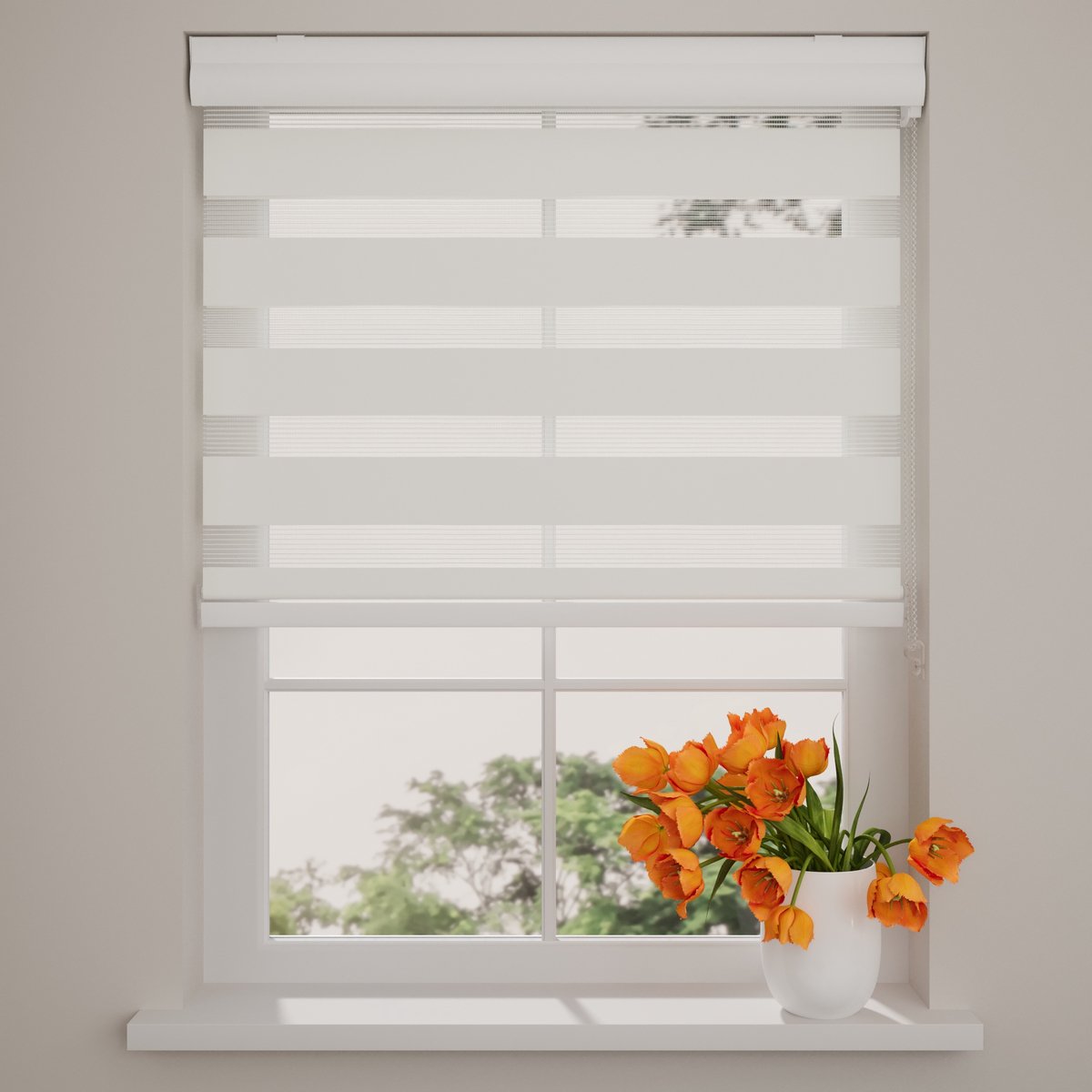 DTCH® Duo Rolgordijn - Splendid - Lichtdoorlatend - Sneeuw wit - 140 x 175 cm