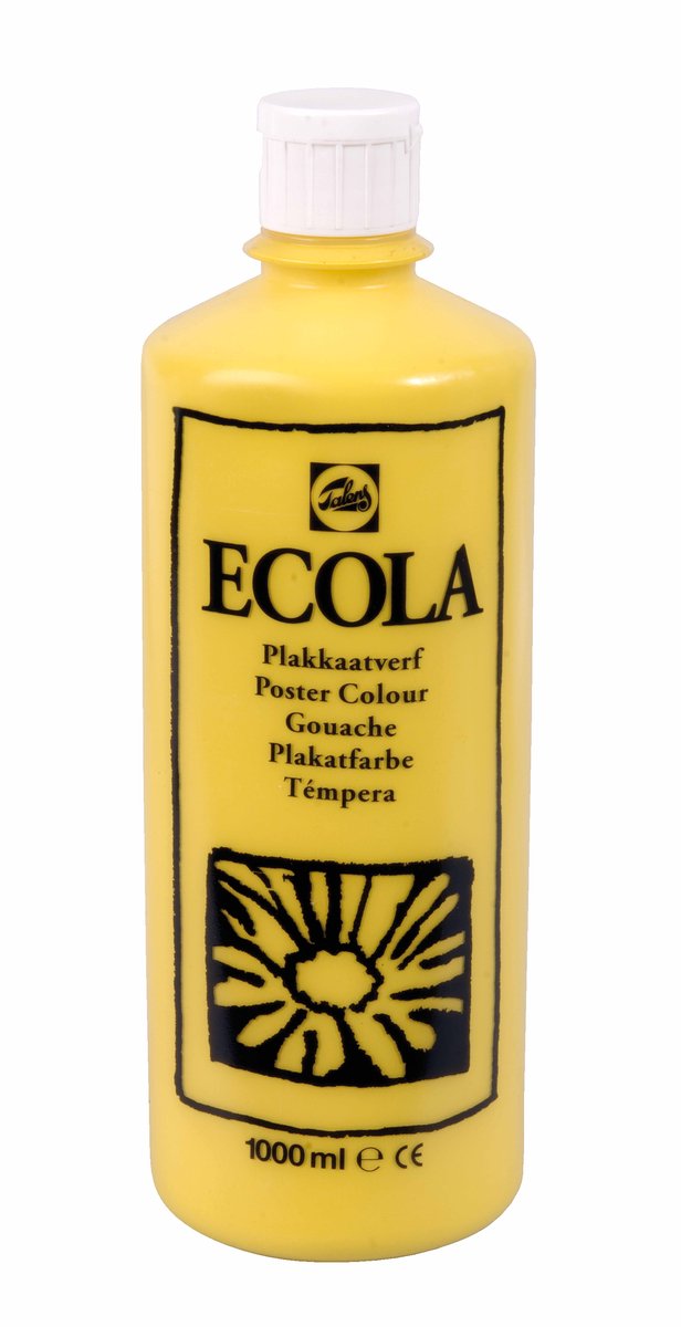 Ecola plakkaatverf 200 Geel 1000ML