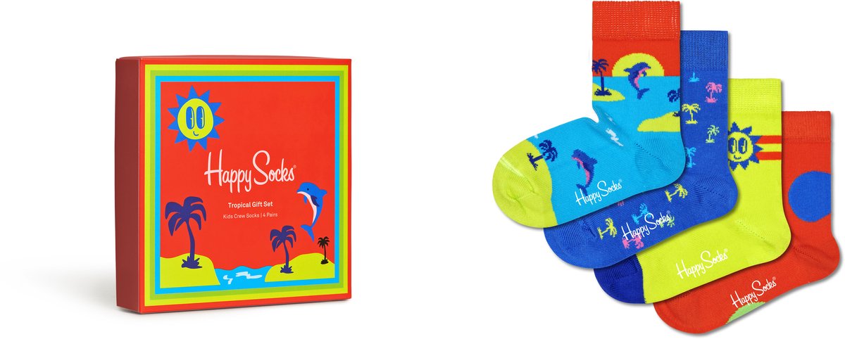 Happy Socks - 4-Pack Tropical Gift Set - Kinderen - Sokken