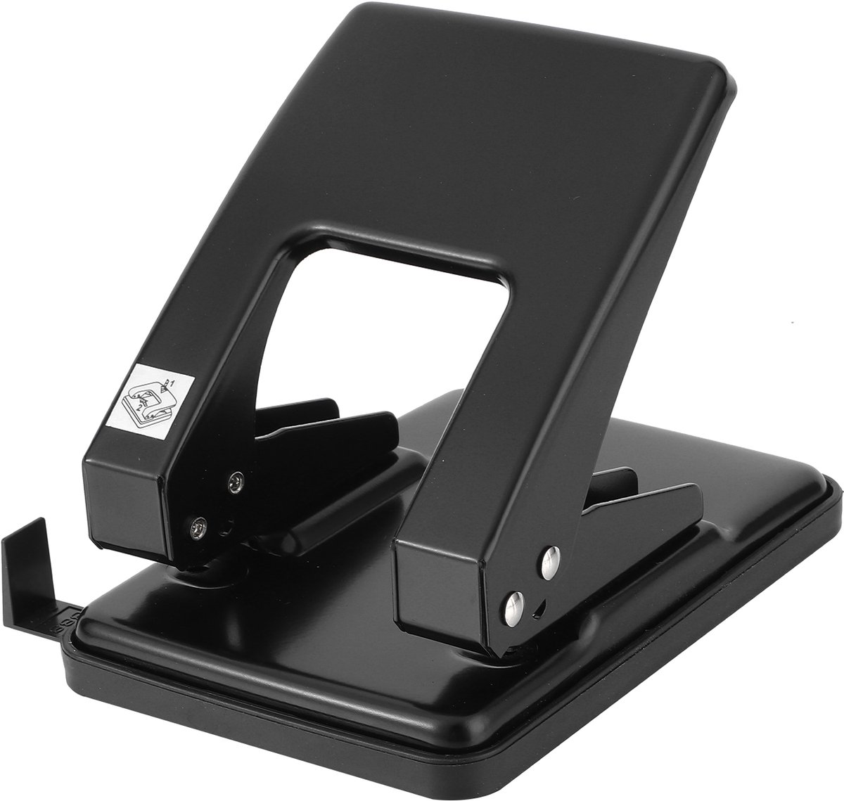 Skynzor - Perforator 2 Gat - Metal Papier Punch - A4 Gaatjes Pons - Hole Puncher - Gaatjesmaker - Hand Hole Puncher - voor Paper en Binder - Perforeert Tot 40 Vellen - met Opvangbakje - Zwart