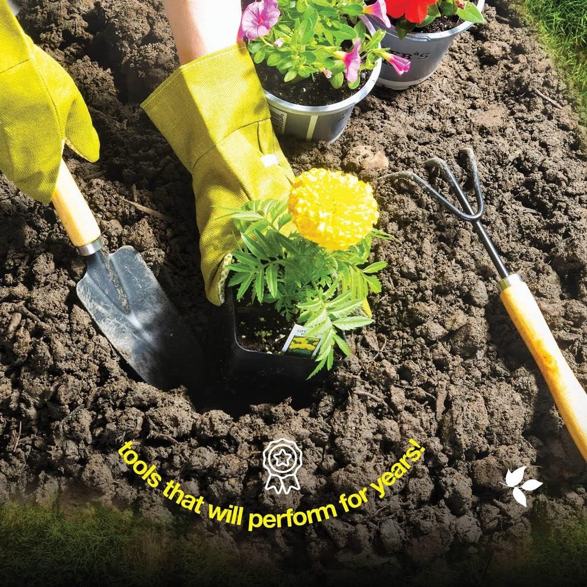 BOTC Tuingereedschap Set 10-Delig - Stevige tuingereedschapset met handtas - Duurzame tuinset - Ideaal tuincadeau – foto 7