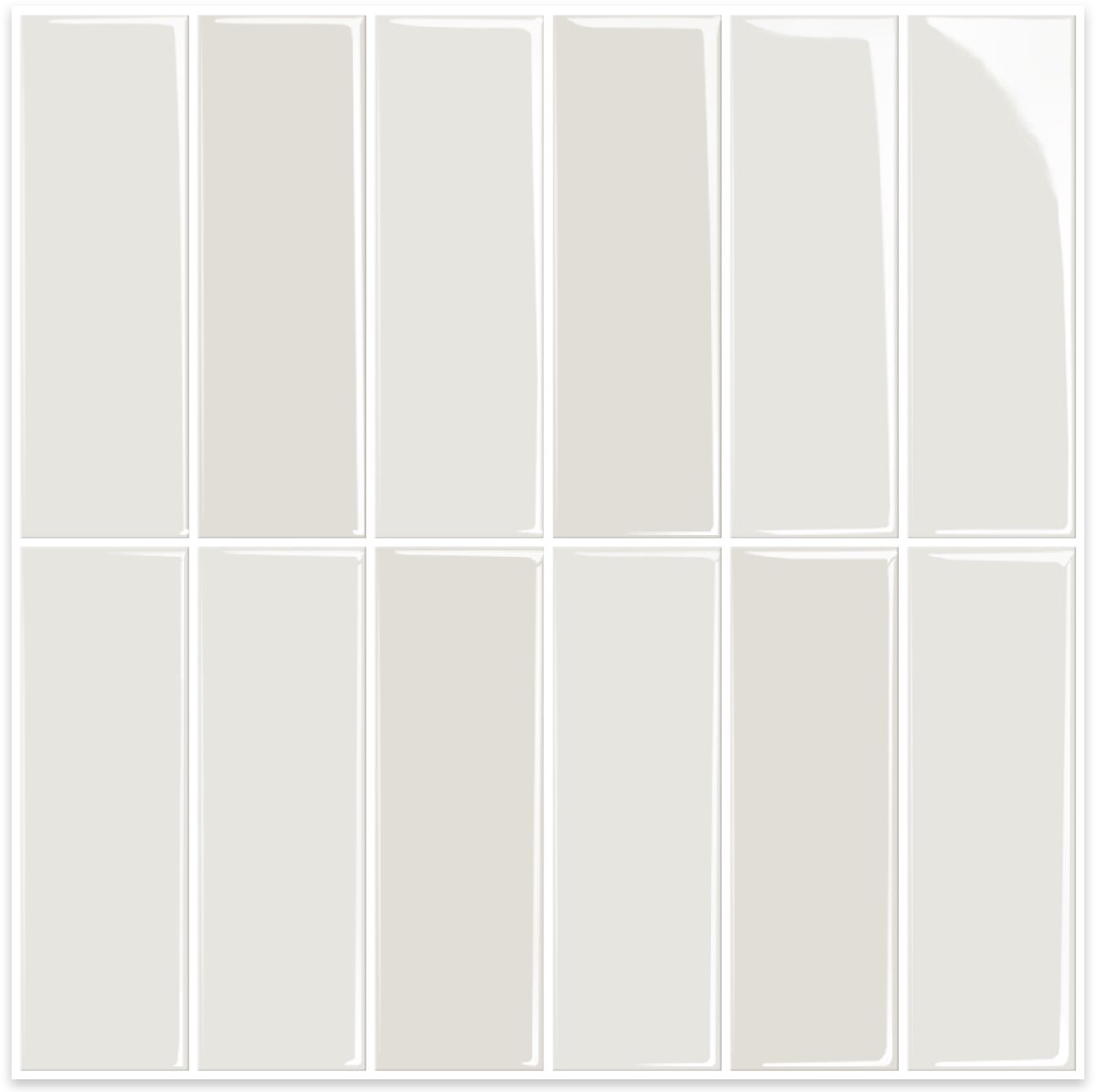 24Supply Plaktegels - 10 Stuks - Glans - Creme Beige - 25.4x25.4cm