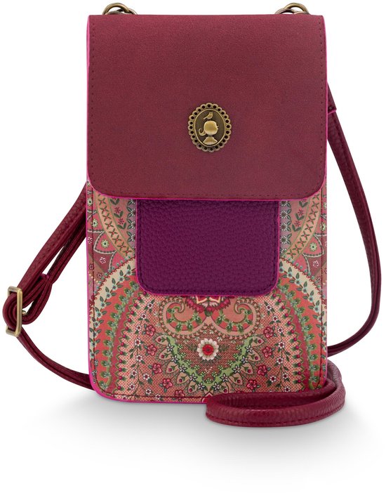 Pip Studio - Peggy Telefoontasje Dames - Tasje voor je Telefoon - Jabali - Rood - 11x1x18cm