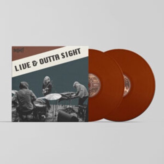 Dubbel LP 'Live & Outta Sight' van DeWolff in oranjebruine kleur, naast de albumcover.