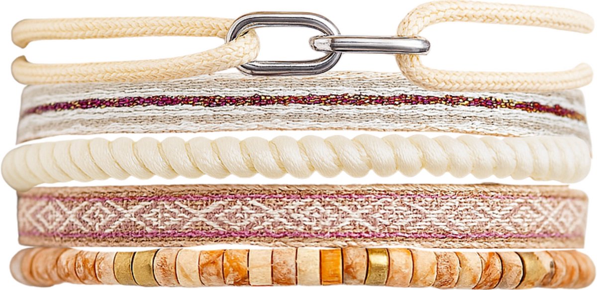 Azurro Zantino Heren Armbanden Set – Natuursteen & Kralen – Verstelbaar 19–24 cm – Mannen Armband Casual – Cadeau voor Mannen & Vaderdag – Mediterrane Stijl