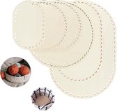 2x houten bodem voor het haken van een mandje klein ovaal lovely cottons