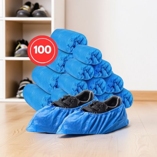 100 Couvre-chaussures Jetables Imperméables - Taille Unique Bleu, Neufs, Pour Maison/hôtel