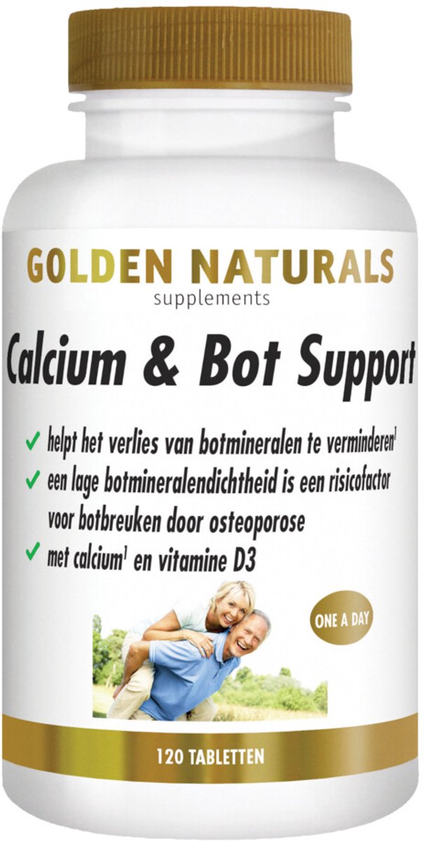 Golden Naturals Calcium & Bot Support Vegan - 2 x 120 tabletten - Voordeelverpakking
