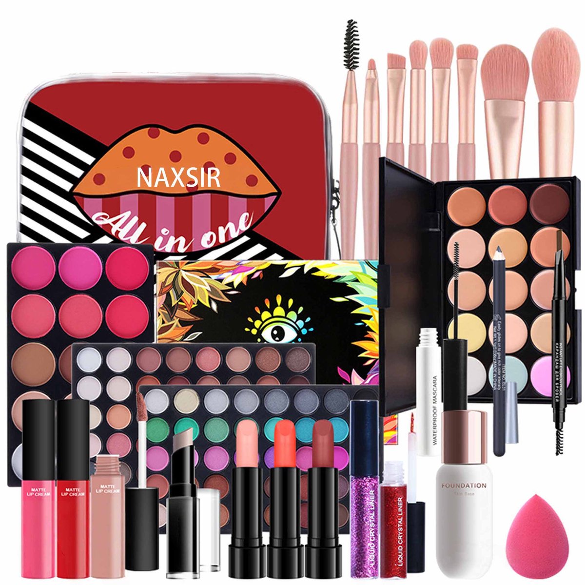NAXSIR 29-delige Make-up Geschenkset – Volledig voor Beginners & Make-up Liefhebbers | Lichte Basisessentials met Must-Have Items