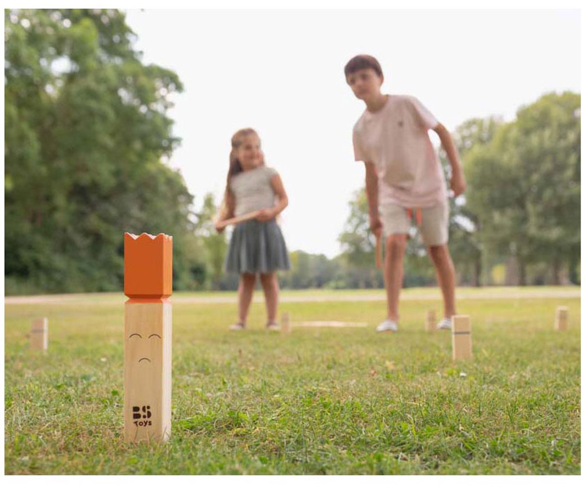 BS Toys Kubb Werpspel - Zweeds Spel - 2 tot 6 Spelers - Geschikt vanaf 8 jaar - Buitenspeelgoed van Vurenhout - Kubb spel original - Kubb familiespel - Kubb spel Volwassenen - Buiten speelgoed - Buitenspel - Buiten Spellen - Tuin Speelgoed — afbeelding 6