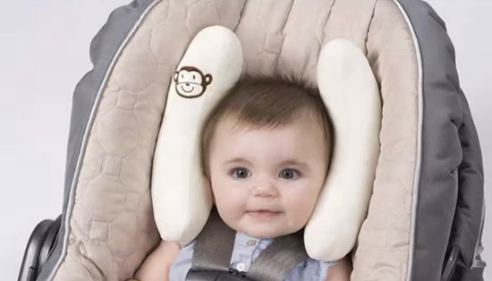 Nekkussen Kind - Baby - Grijs - Verstelbaar - Nekkussen Autostoel - Hoofdkussen - Hoofdsteun - Hoofdbeschermingskussen van Little Dutch — afbeelding 5