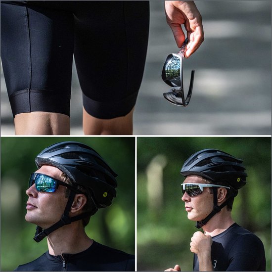 BBB Cycling Comet Lunettes de cyclisme pour homme et femme – Lunettes de sport durables – Lunettes de cyclisme adaptées pour la course, le VTT et le gravel – Zwart brillant fumé – BSG- 75