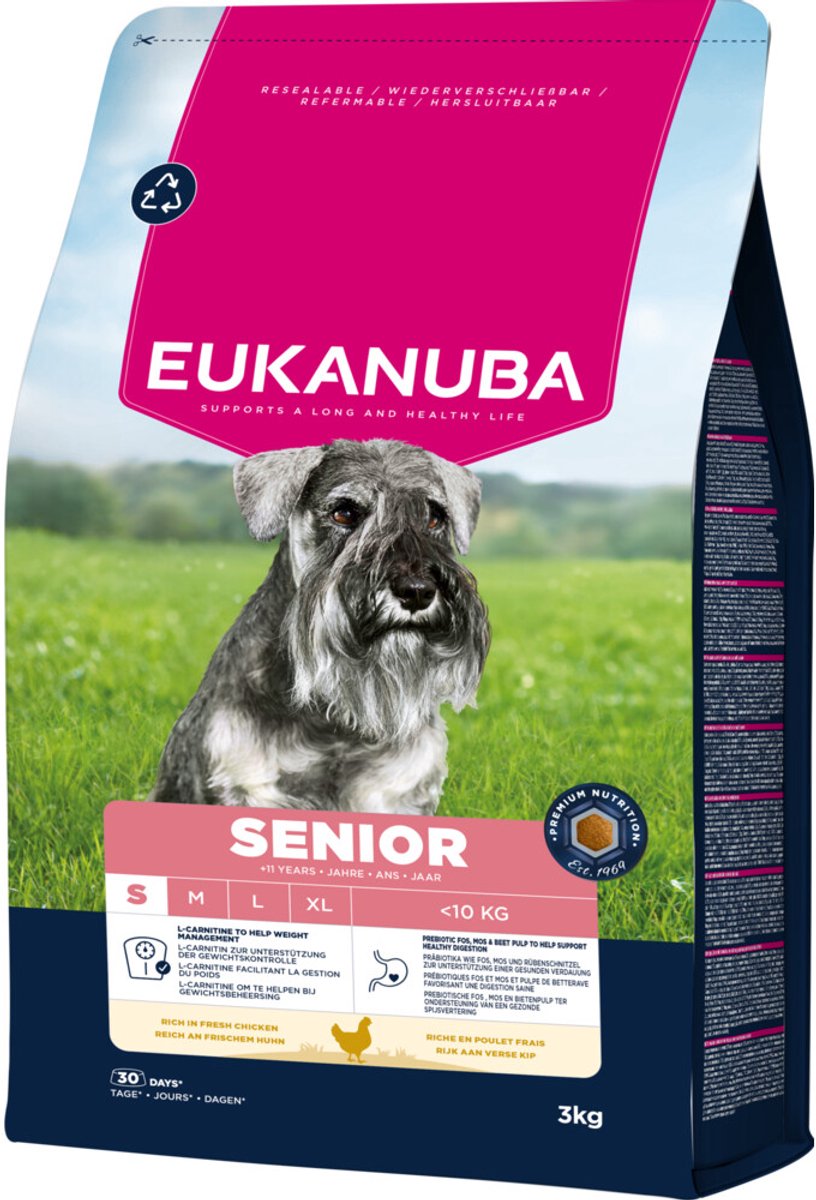 Eukanuba Life Care Dog Senior Small Hondenvoer Chicken 3 kg