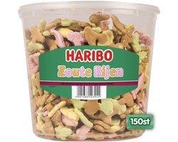 Haribo Zouten Rijen - snoep salmiak met fruitsmaak - 150 stuks silo