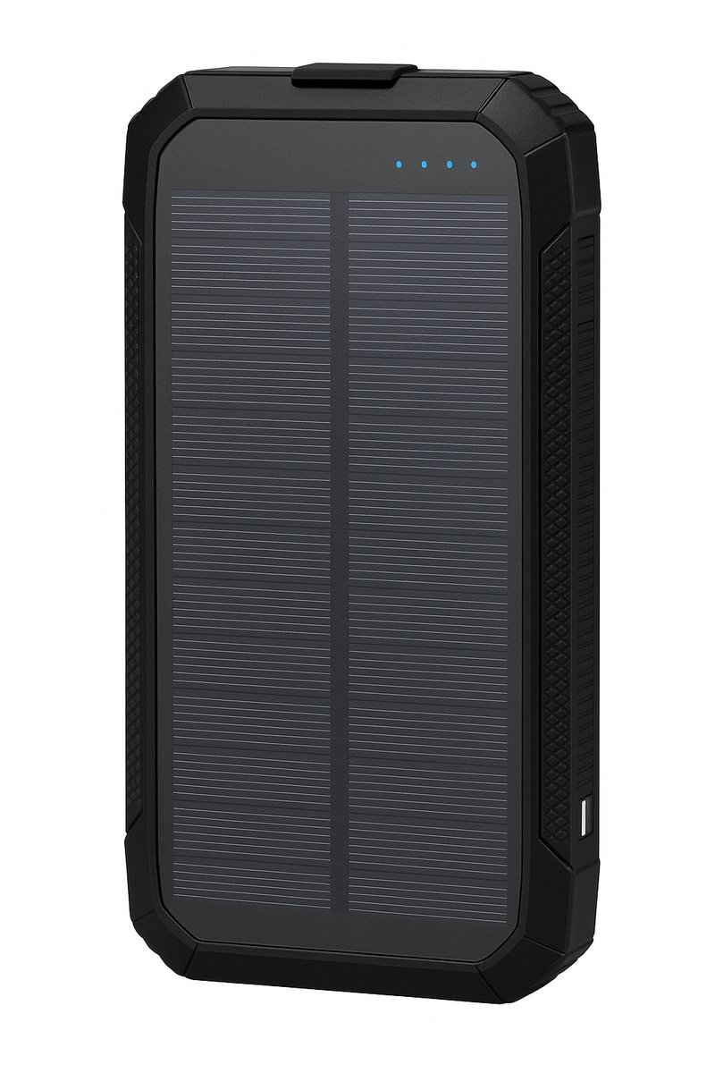 imoshion Solar Powerbank 30.000 mAh - Draadloze powerbank op zonne-energie - Power Delivery & LED indicator - Zaklamp & Kompas - Noodpakket - Zwart - imoshion - €45,99