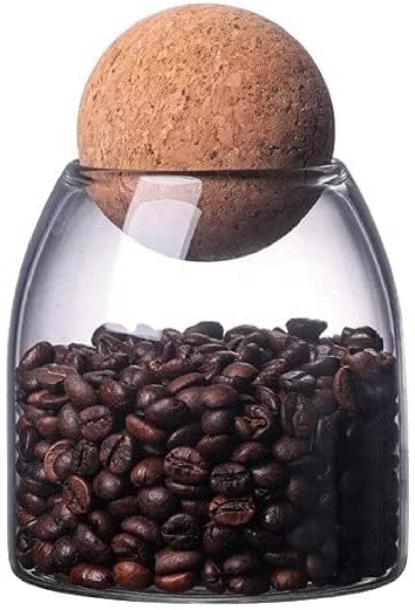 EXCITAT Potten - Glazen voorraadpotten - Luchtdichte glazen potten - met kurkballen - Geschikt voor specerijen, suiker, koffie, koekjes - 500 ml