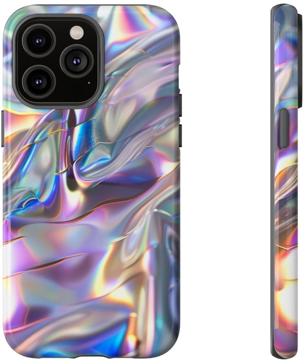 Iridescerende Holografische Textuur – Telefoonhoesje Geschikt voor iPhone 14 Pro Max