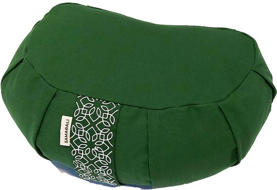 Samarali Bosgroen Halve Maan Yoga Kussen - Ergonomisch Ontwerp, GOTS Eco Katoen, Boekweitvulling, 34x20x17 cm van Samarali — afbeelding 4