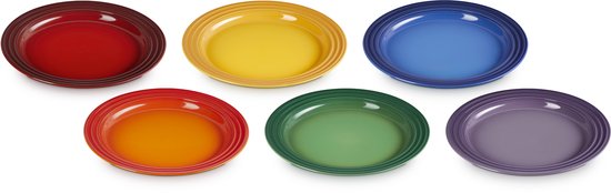 Le Creuset Vancouver Ontbijtborden 22 cm Regenboog Kleuren Set Van 6