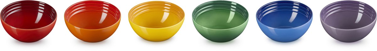 Le Creuset Vancouver Snackschaaltjes 330 ml Regenboog Kleuren Set Van 6