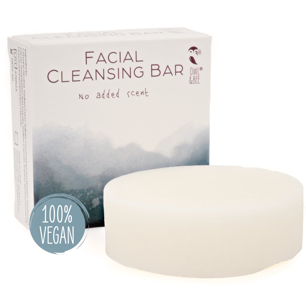 Owl & Bee® Gezichtsreinigingsbar - Geen kleurstoffen - Geen toegevoegde geur - 100% vegan - Zero waste