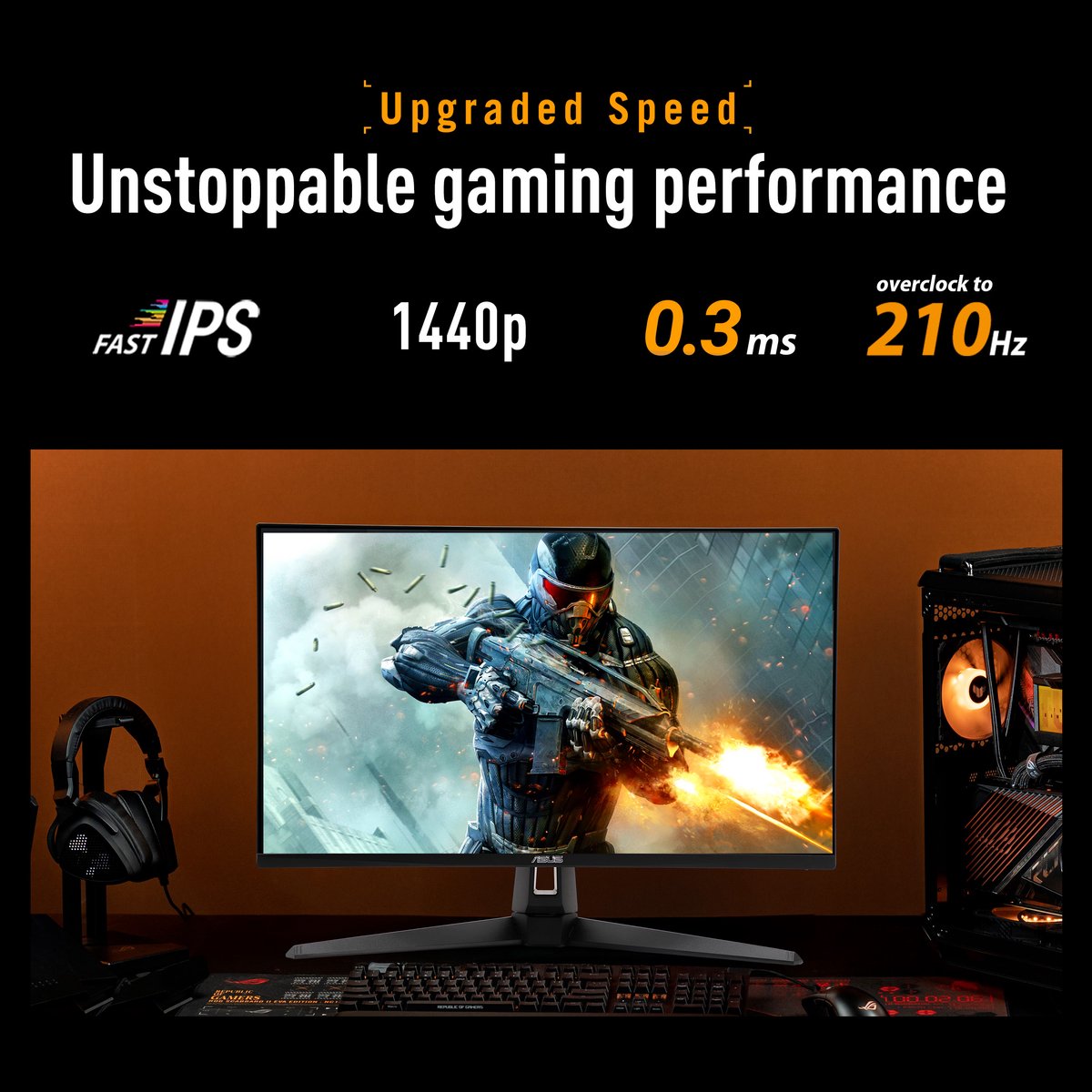 ASUS TUF Gaming VG27AQ5A QHD Gaming Monitor 210Hz - afbeelding 3