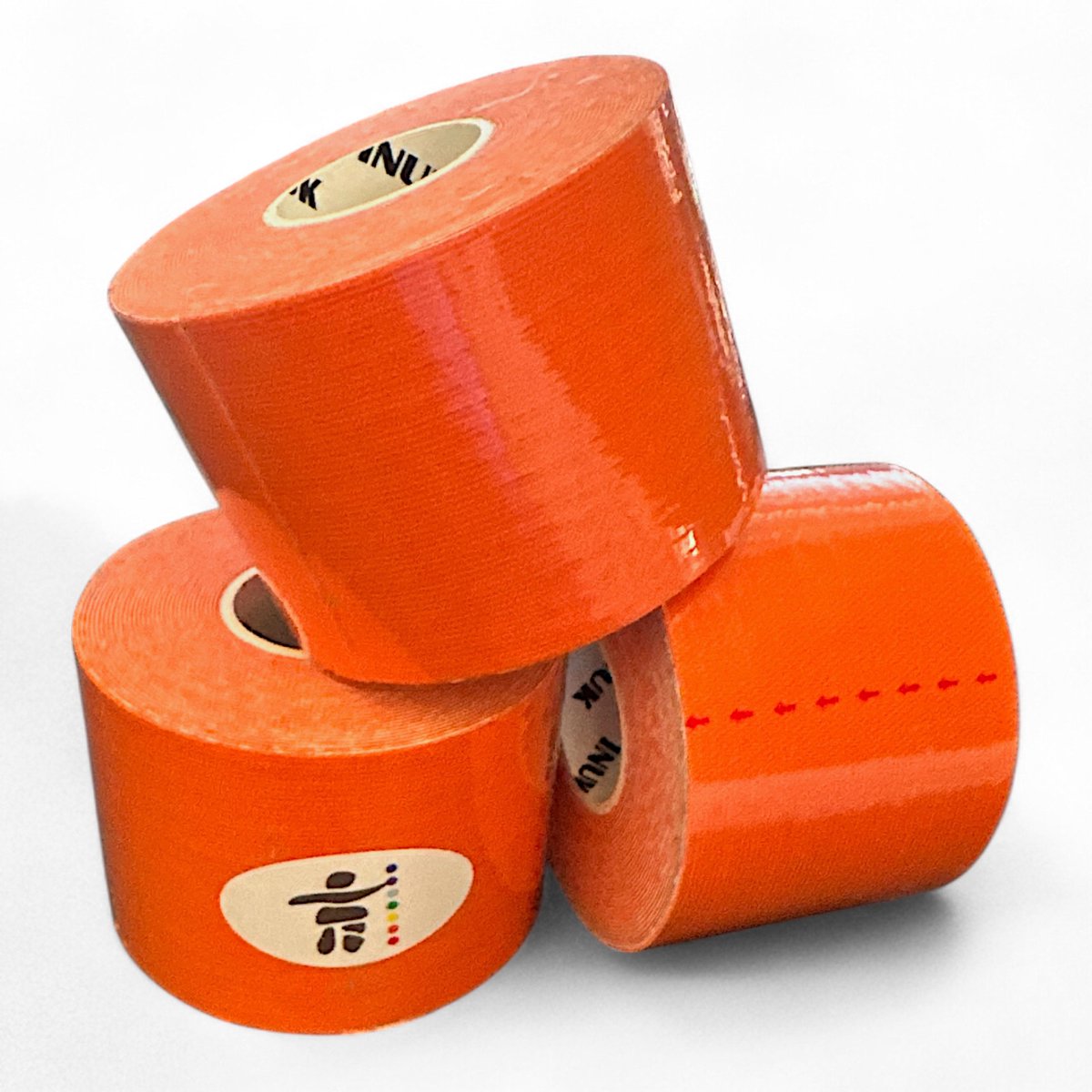 Inuk Kinesiotape - Premium Quality - 3 rollen Oranje - Watervast - IOC - Topsport - voorkom blessures