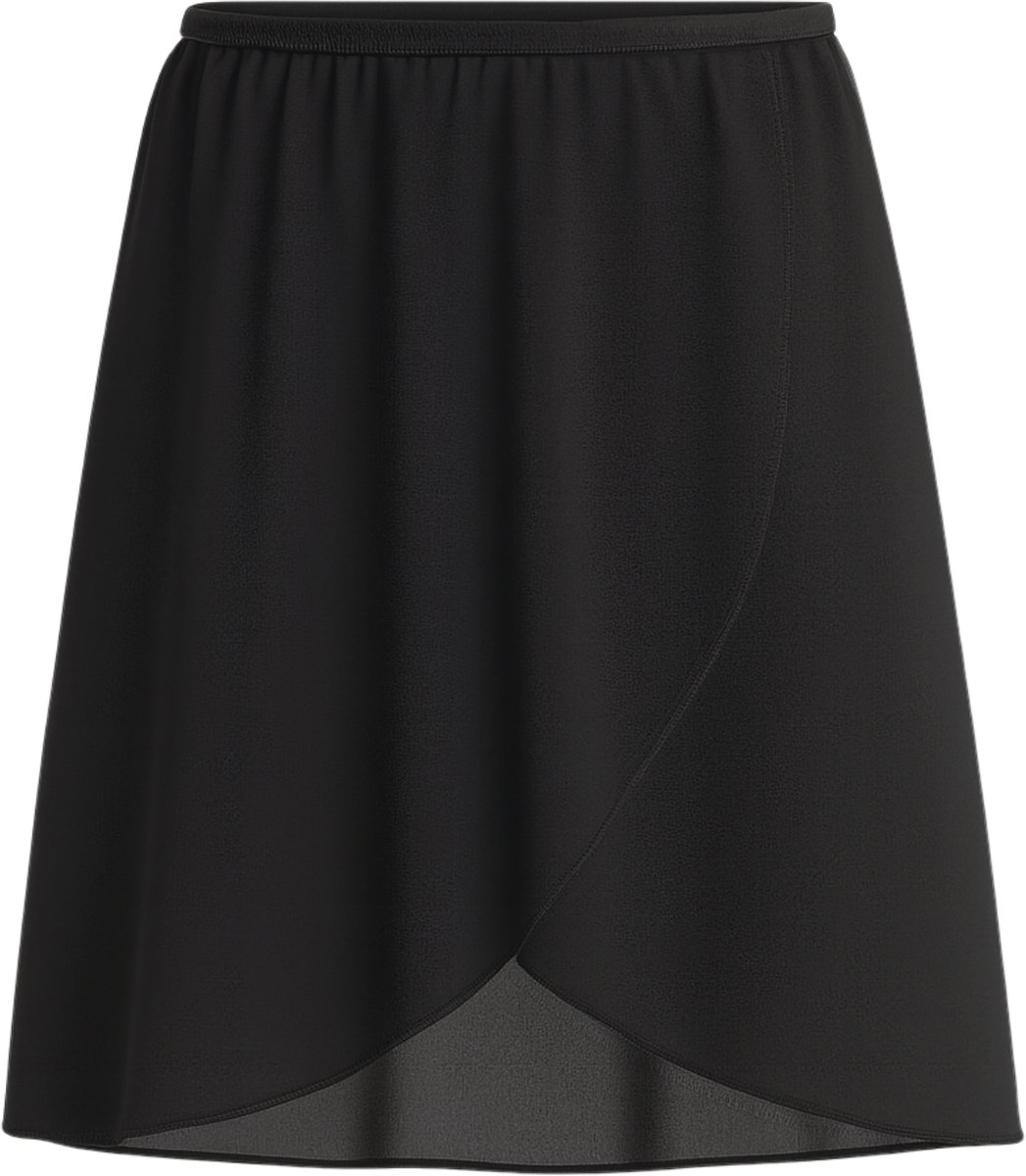 Dancer Dancewear® Balletrokje | Balletrok zwart | Balletrokje "Symfonia" | in het ZWART | Wikkelrokje voor meisje | dansrokje voor ballet | maat 128/140 | maat 10/12 Jaar