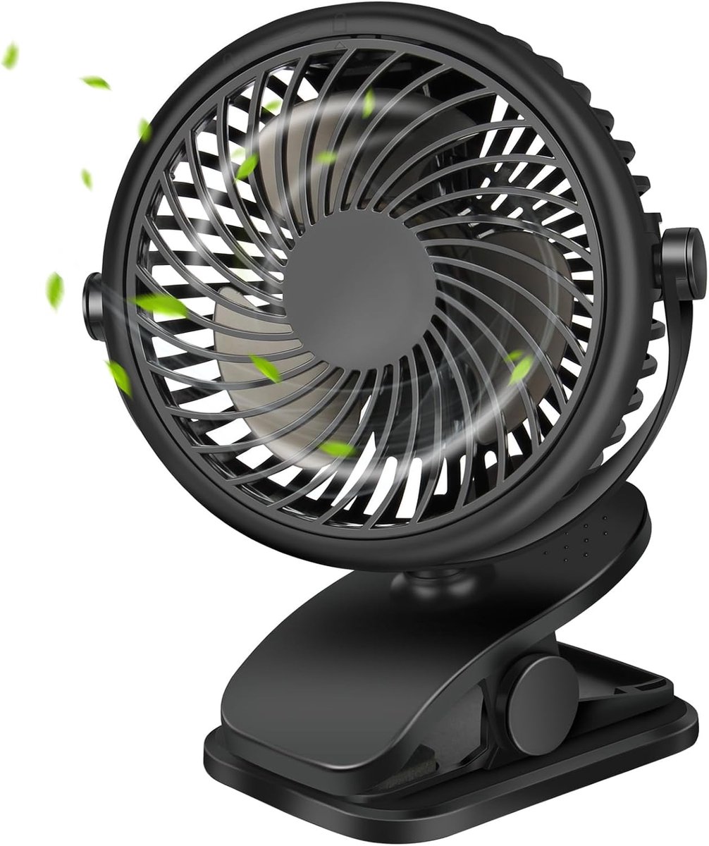 Crrynuo 1 Stuk - USB Oplaadbare Mini Ventilator - Zwart - 3 Snelheden - Draagbaar & Stil