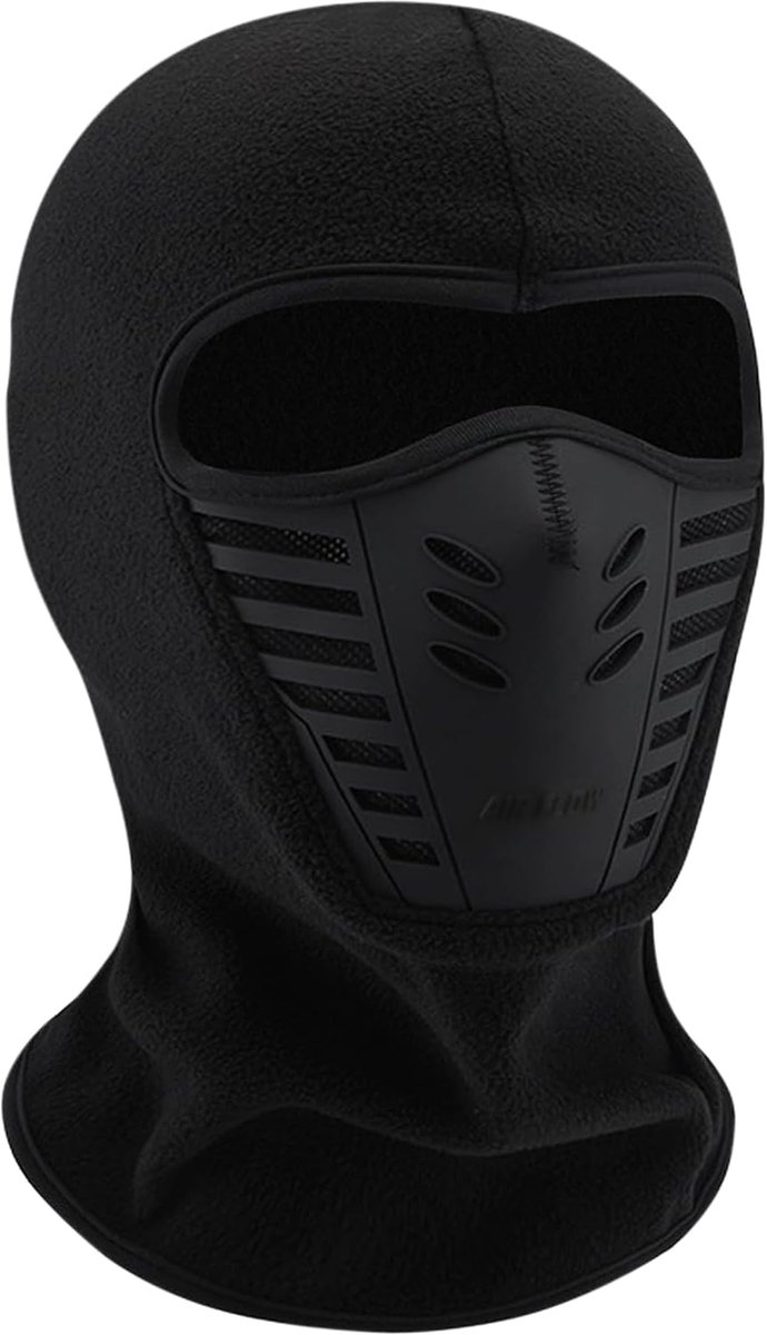 Winddicht snowboard-sportmasker, volledige hoofdbedekking, multifunctioneel ninjamasker, one size fits all, zwart
