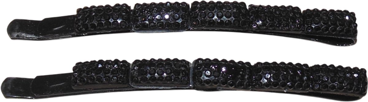 Schuifspelden met strass zwart