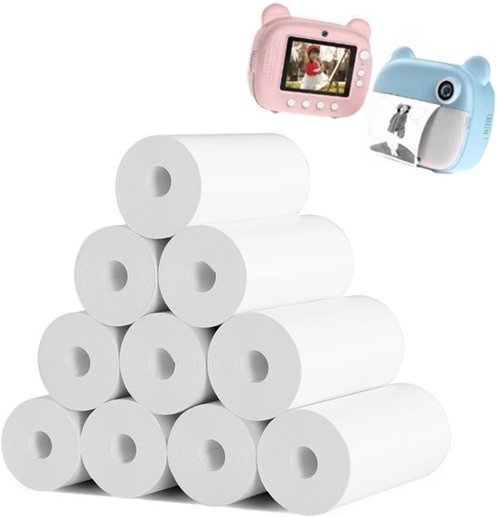 Thermisch Papier Geschikt Voor Kinderen - 12 Rollen - 5,7 x 2,5 cm - Camera Navulling - Print Papier - Geschikt Voor Mini Printer - Bluetooth Fotoprinter - Thermisch Papier - Fotopapier Geschikt Voor Kinderen - Draagbare Fotoprinter - Wit